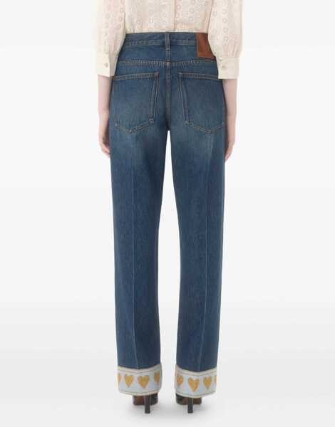 Blugi Valentino Garavani La Cour de Coeur Jeans DENIM SCURO Femei (BM 18489226) 5