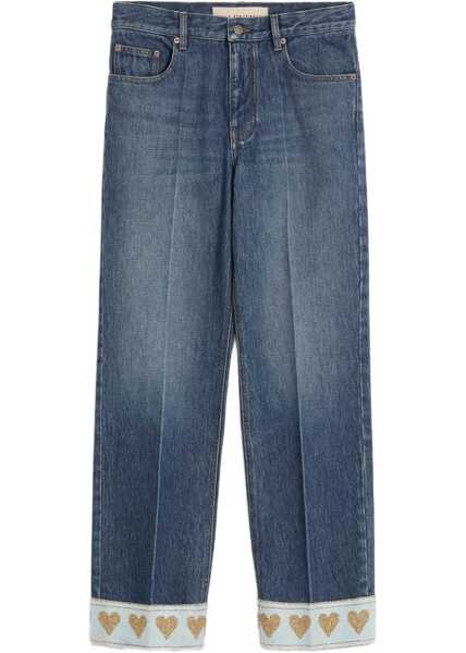 Blugi Valentino Garavani La Cour de Coeur Jeans DENIM SCURO Femei (BM 18489226) 1