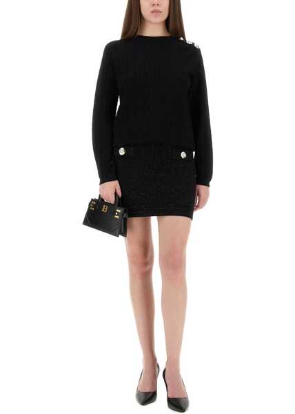 Pulovere casual Balmain Knitted Tops. BLACK Femei (BM 18489391) 2