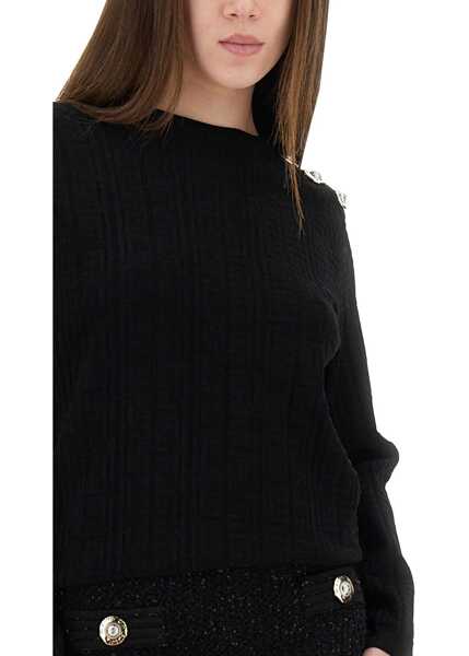 Pulovere casual Balmain Knitted Tops. BLACK Femei (BM 18489391) 4