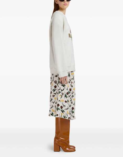 Tricouri Marni White Cotton T-Shirt With Tulip Print WHITE Femei (BM 18489430) 3