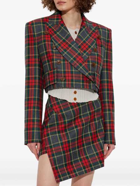Sacouri office Vivienne Westwood Tartan Cropped Jacket MULTICOLOUR Femei (BM 18489451) 3