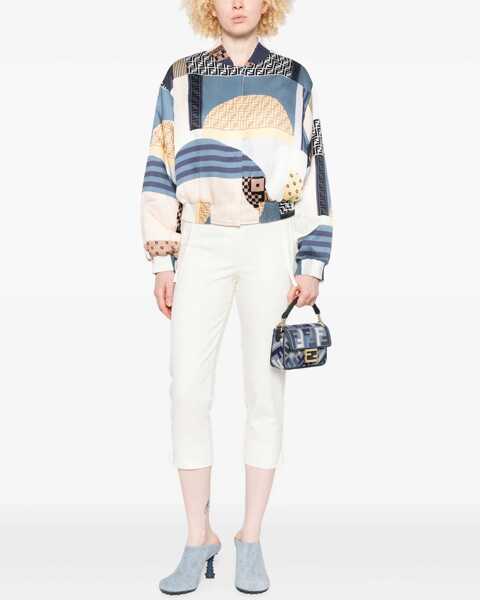 Bomber jacket Fendi Silk Bomber Jacket With Patchwork Print BLUE Femei (BM 18489463) 2