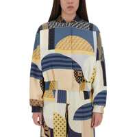 Bomber jacket Silk Bomber Jacket With Patchwork Print Femei