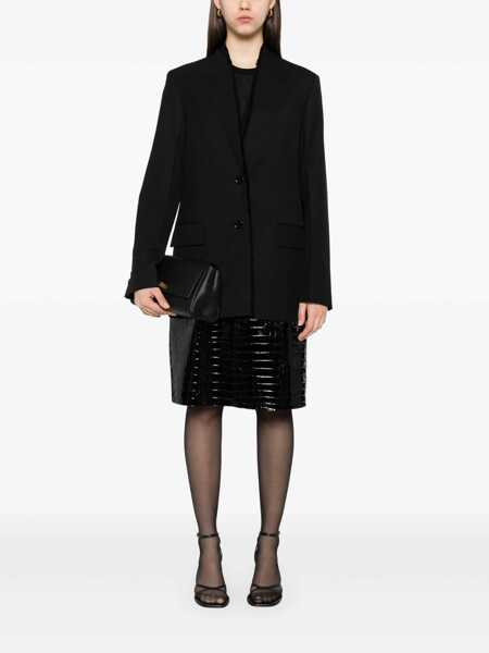 Geci TOTME TOTEME Wool Single-Breasted Jacket Black Femei (BM 18490782) 2