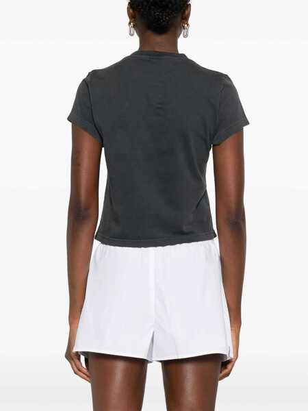 Topuri Alexander Wang Alexander Wang Shrunken Logo Tee WASHED BLACK Femei (BM 18491238) 4