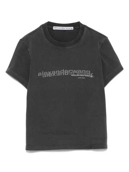 Topuri Alexander Wang Alexander Wang Shrunken Logo Tee WASHED BLACK Femei (BM 18491238) 1