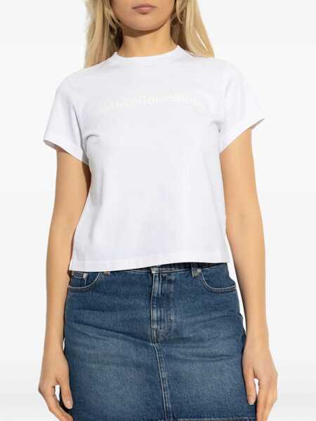 Topuri Alexander Wang Alexander Wang Shrunken Logo Tee VINTAGE WHITE Femei (BM 18491241) 3