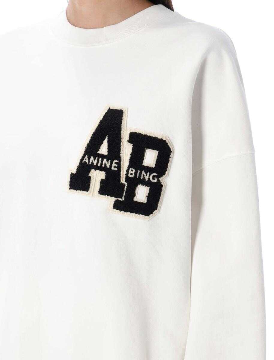 Pulovere ANINE BING Anine Bing Miles Oversized Sweatshirt WHITE Femei (BM 18491316) 3