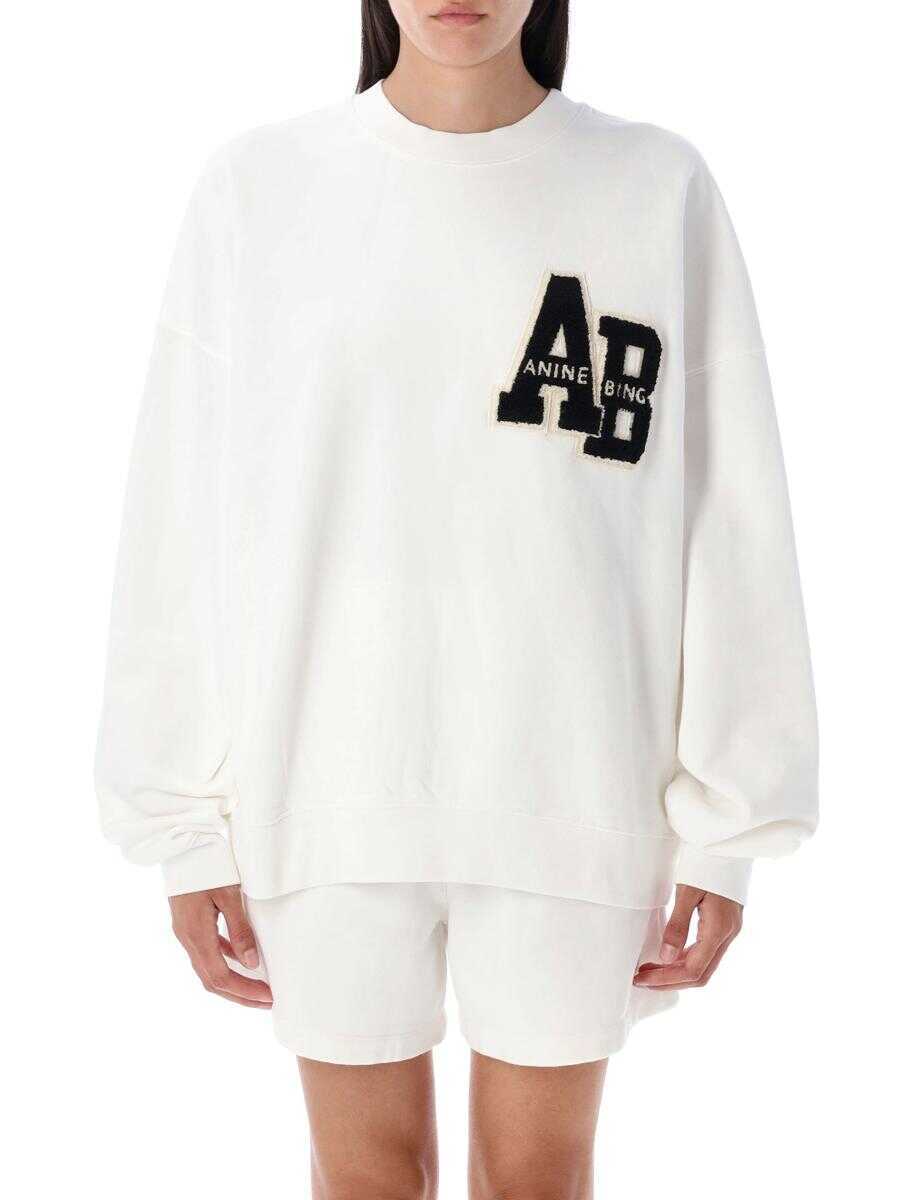 Pulovere ANINE BING Anine Bing Miles Oversized Sweatshirt WHITE Femei (BM 18491316) 1