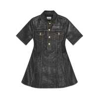 Rochii Ganni Shimmery Foil Denim Mini Dress Femei