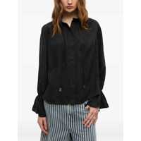 Imbracaminte Dama pagina 392 - Camasi Ganni Ganni Fluid Cupro Tie Shirt Black Femei (BM 18491433) - B-mall.ro
