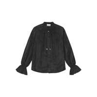 Camasi Ganni Fluid Cupro Tie Shirt Femei