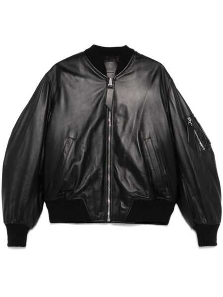 Bomber jacket THE ATTICO The Attico Anja Leather Bomber Jacket Black Femei (BM 18491454) 1