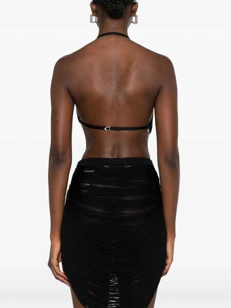 Topuri THE ATTICO The Attico Fringes Top Black Femei (BM 18491472) 4