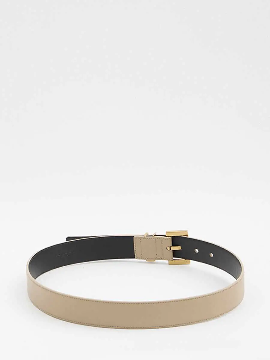 Curele Saint Laurent Cassandre Belt With Square Buckle Beige Femei (BM 18491994) 2