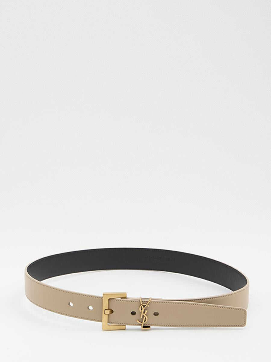 Curele Saint Laurent Cassandre Belt With Square Buckle Beige Femei (BM 18491994) 1