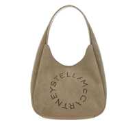 Genti de umar Beige Shoulder Bag With Maxi Logo Lettering On The Front In Ecosuede Woman Femei