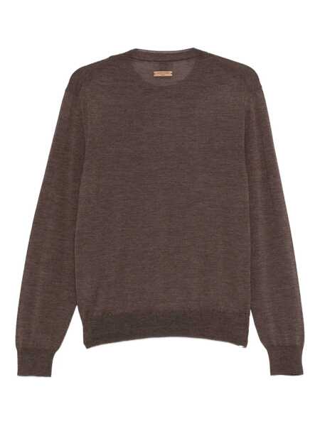 Pulovere Jacob Cohen Jacob Cohen Wool And Silk Crewneck Sweater BROWN Barbati (BM 18494292) 2