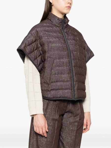 Geci de iarna Brunello Cucinelli Brunello Cucinelli Shortsleeves Down Jacket BROWN Femei (BM 18494958) 3