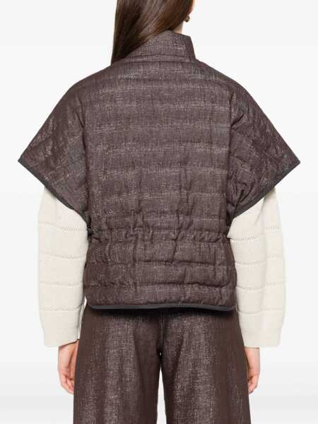 Geci de iarna Brunello Cucinelli Brunello Cucinelli Shortsleeves Down Jacket BROWN Femei (BM 18494958) 4