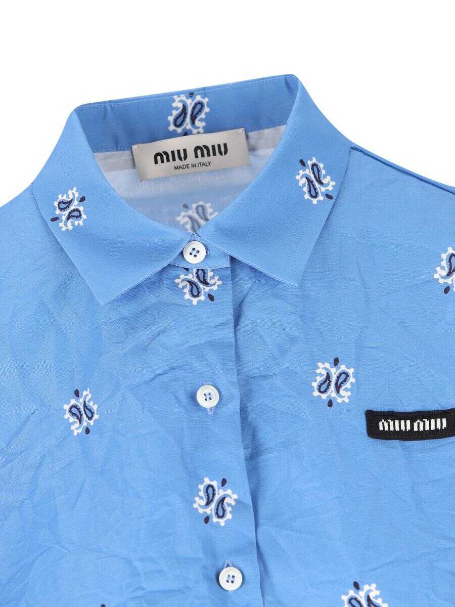 Camasi Miu Miu Miu Miu Shirts LIGHT BLUEWHITE Femei (BM 18495090) 3