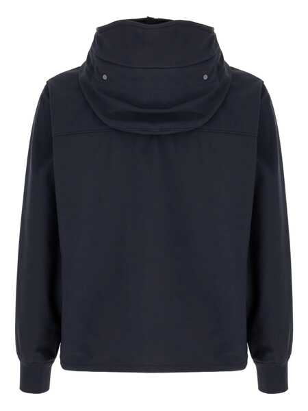 Geci C.P. Company Blue Jacket With Drawstring Hood And Decorative Googles In Tech Fabric Man BLUE Barbati (BM 18495540) 2