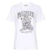 Tricouri Ganni 'Leopard' T-Shirt Femei