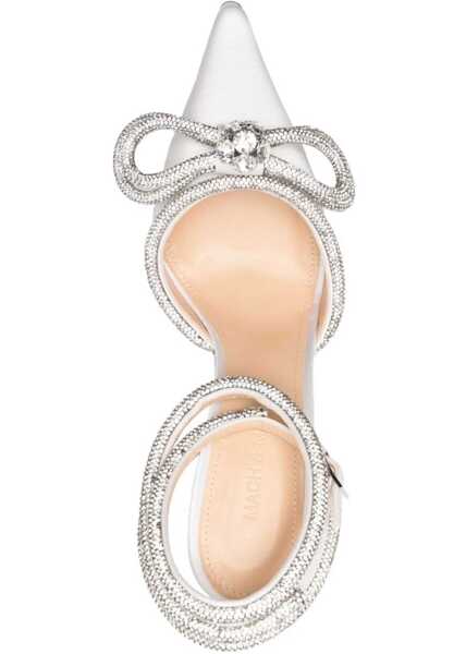 Pantofi cu toc MACH & MACH Silk Pumps with double bow WHITE Femei (BM 18496642) 4