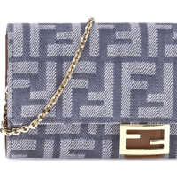 Portofele Dama - Portofele Fendi Fendi FF print denim Wallet MIRTODARK NUTOS Femei (BM 18496729) - B-mall.ro