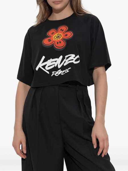 Tricouri Kenzo Cropped T-Shirt Futura BLACK Femei (BM 18497020) 3