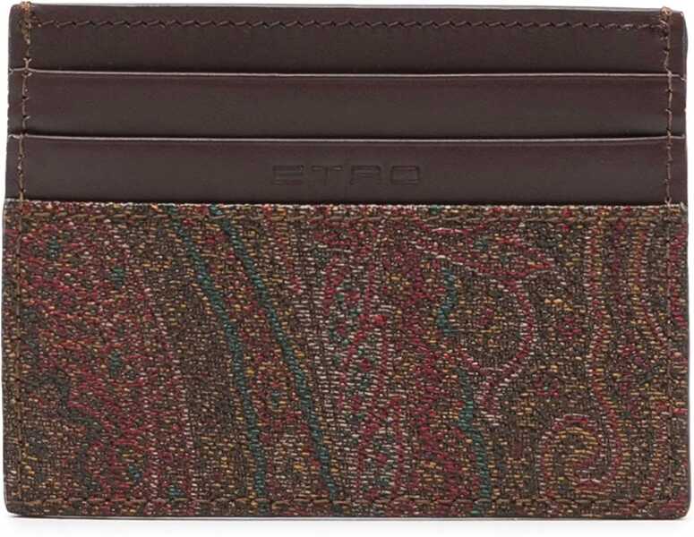 Portofele ETRO Paisley Print Card Holder BROWN Barbati (BM 18497065) 2