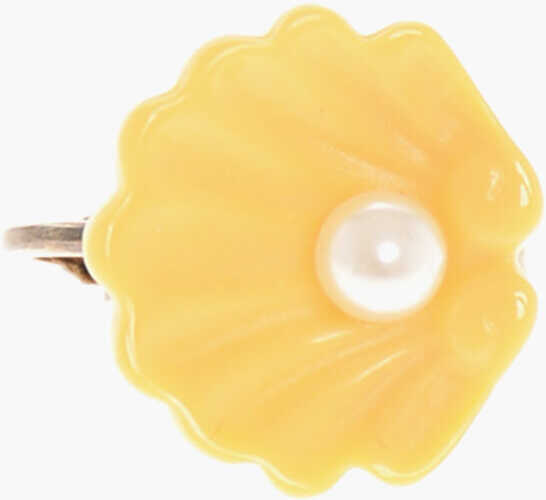 Cercei DSQUARED2 Single Clip-On Shell Shaped Earring With Central Bead Yellow Barbati (BM 18497137) 1