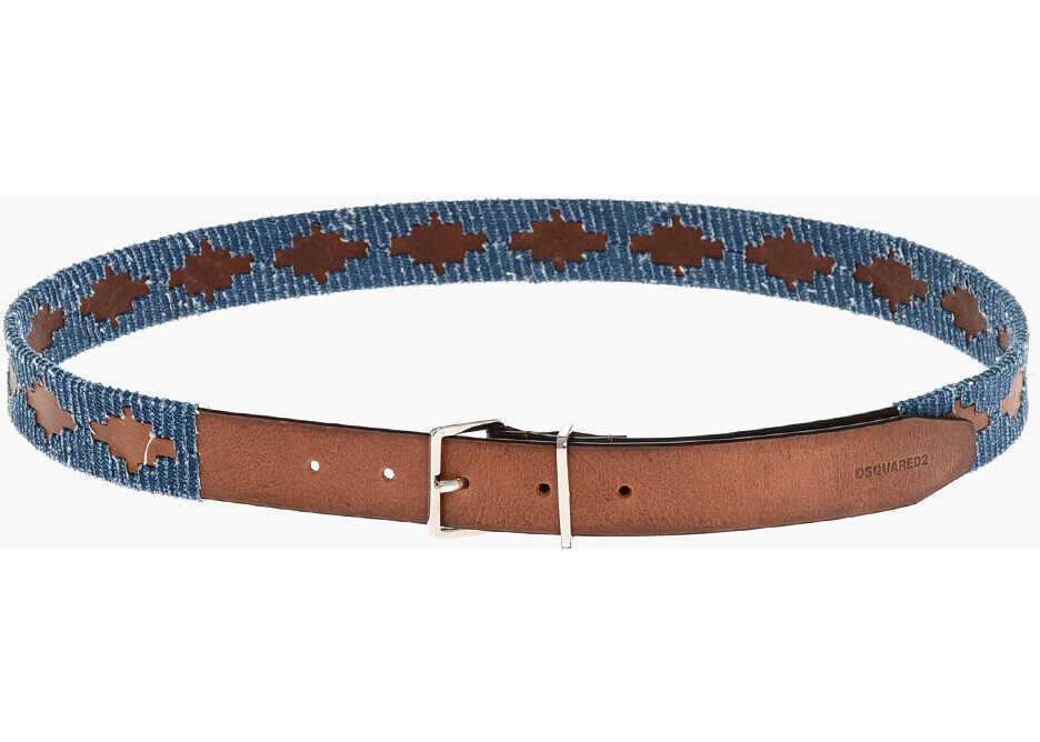 Curele DSQUARED2 Denim And Leather Belt 30Mm Blue Barbati (BM 18497140) 2