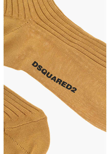 Sosete DSQUARED2 Ribbed Long Socks Beige Femei (BM 18497146) 2
