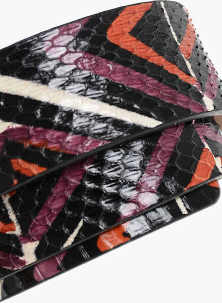 Curele DSQUARED2 Abstract Patterned Snake Leather Belt 40Mm Multicolor Femei (BM 18497149) 4