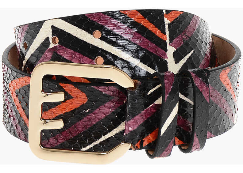 Curele DSQUARED2 Abstract Patterned Snake Leather Belt 40Mm Multicolor Femei (BM 18497149) 1