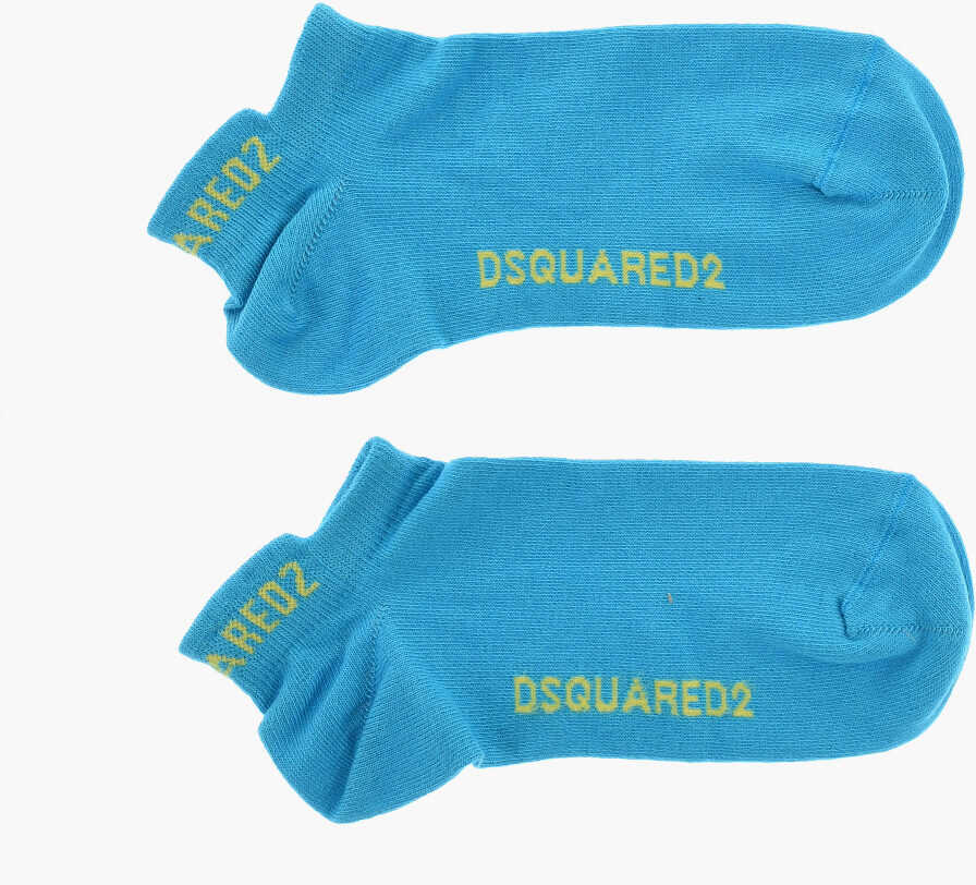 Sosete DSQUARED2 Solid Color Socks With Logo Blue Barbati (BM 18497155) 2