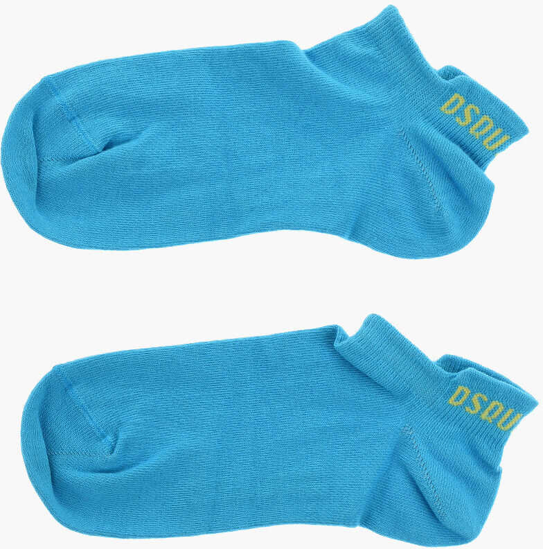 Sosete DSQUARED2 Solid Color Socks With Logo Blue Barbati (BM 18497155) 1