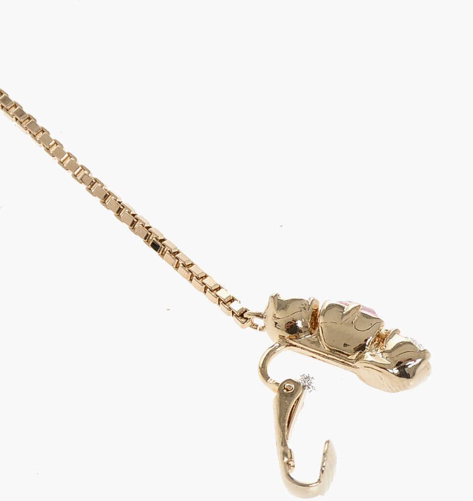 Cercei DSQUARED2 Clip-On Single Maxi Earrings With Double Pendants Gold Femei (BM 18497200) 4