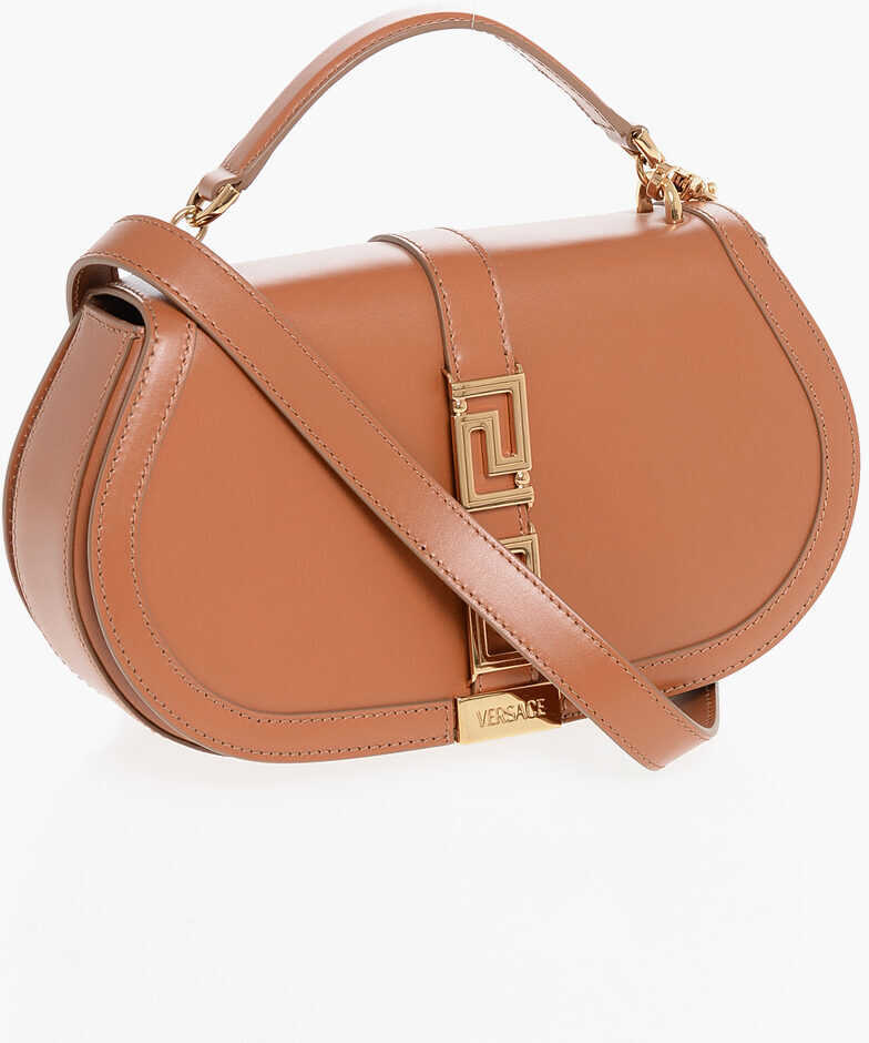 Genti de umar Versace Leather Greca Goddess Shoulder Bag With Golden Metal Detail Brown Femei (BM 18497242) 3