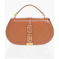 Genti de umar Leather Greca Goddess Shoulder Bag With Golden Metal Detail Femei