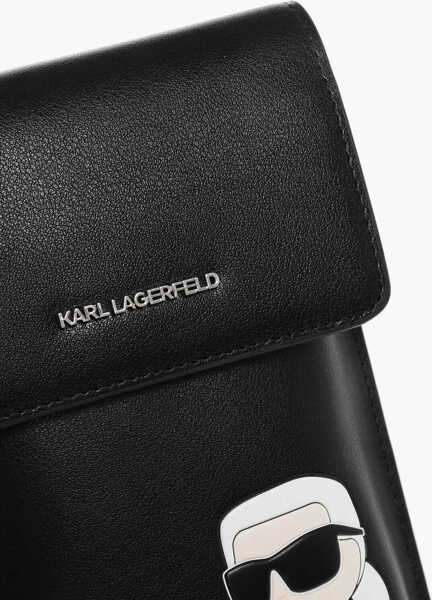 Genti de mana Karl Lagerfeld Leather Smartphone Pouch With Matching Airpods Case Black Femei (BM 18497344) 4