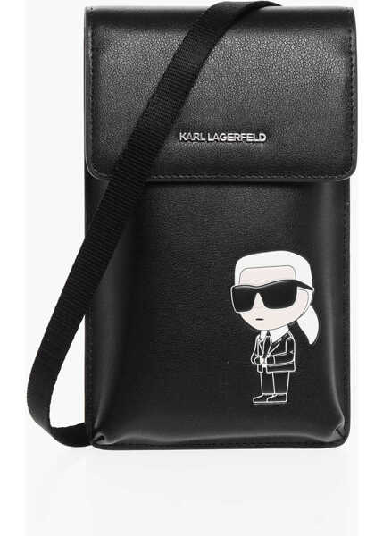 Genti de mana Karl Lagerfeld Leather Smartphone Pouch With Matching Airpods Case Black Femei (BM 18497344) 1