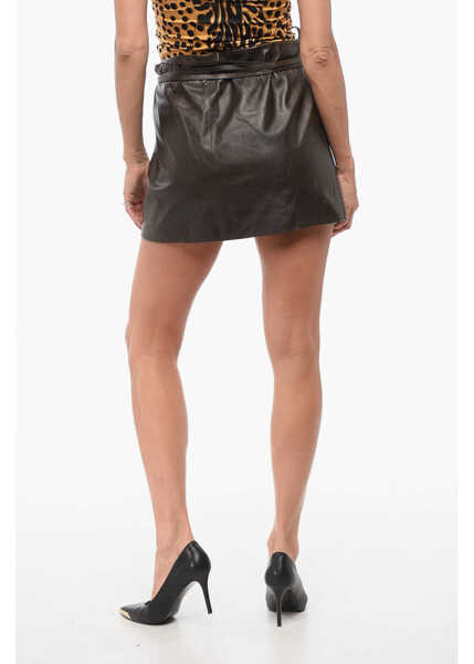 Fuste casual DSQUARED2 Leather Lace Up Skirt Brown Femei (BM 18497350) 2