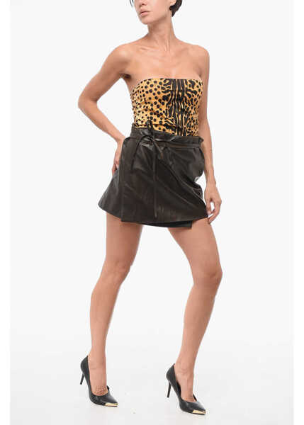 Fuste casual DSQUARED2 Leather Lace Up Skirt Brown Femei (BM 18497350) 4