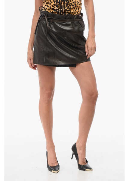 Fuste casual DSQUARED2 Leather Lace Up Skirt Brown Femei (BM 18497350) 1