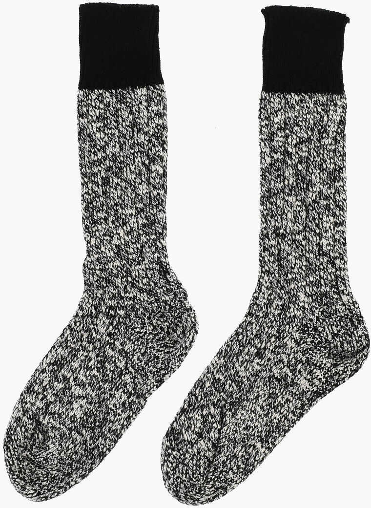 Sosete DSQUARED2 Two-Tone Maxi Socks Black & White Barbati (BM 18497353) 2