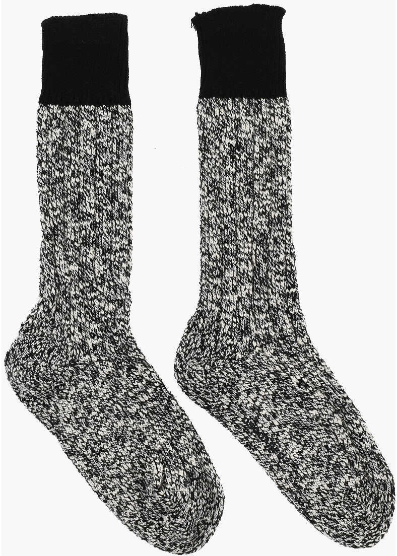 Sosete DSQUARED2 Two-Tone Maxi Socks Black & White Barbati (BM 18497353) 1