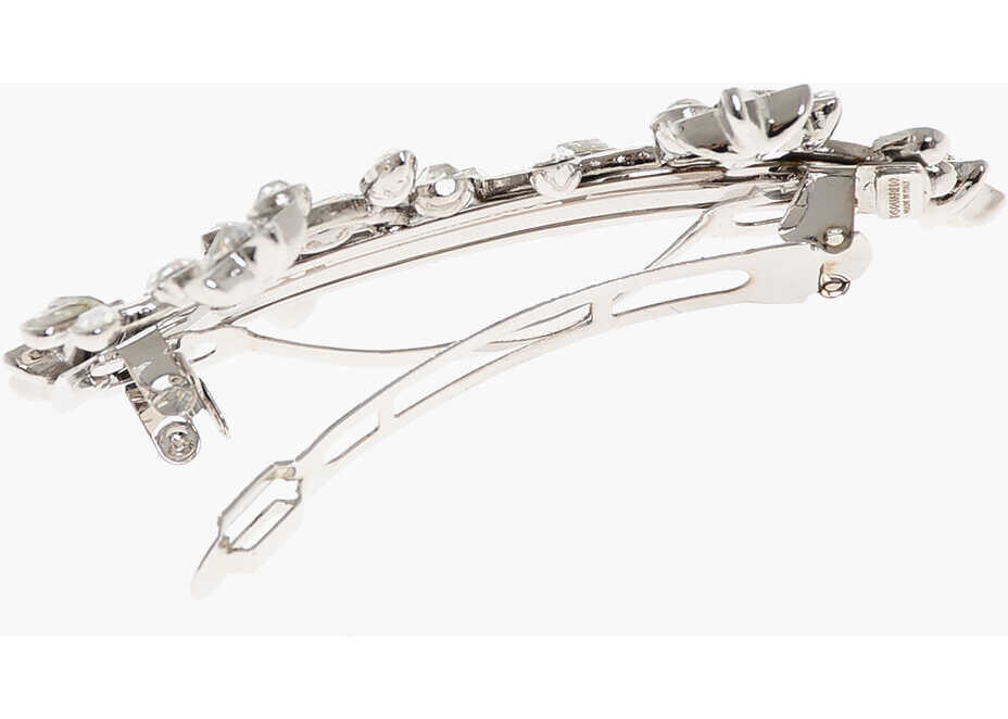 Caciuli DSQUARED2 Plant Pattern Hair Clip With Jewels Silver Femei (BM 18497368) 2